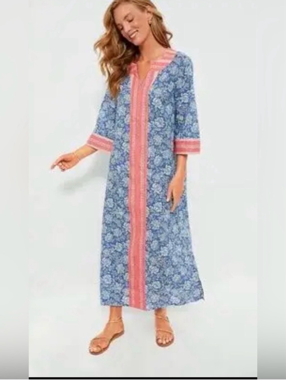 NWT Tuckernuck blue chintz maxi caftan